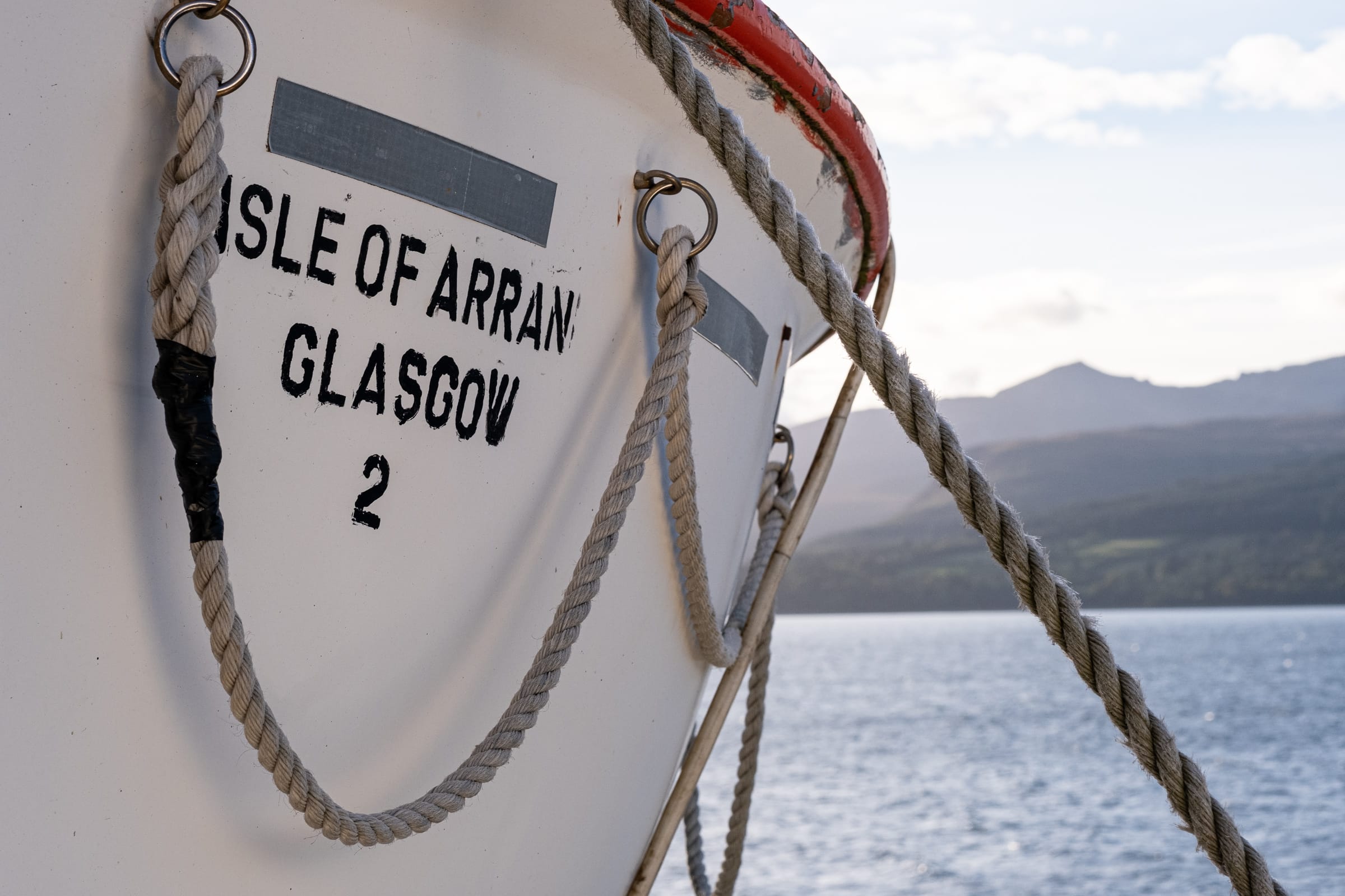 A lifeboat with the name Isle of Arran printed on the side.